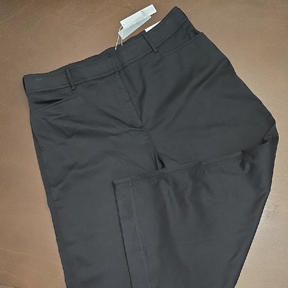 CHICO'S Women's Sz 3 / Sz 16 Flex Waist High Rise Black Wide Leg NEW - Picture 1 of 9
